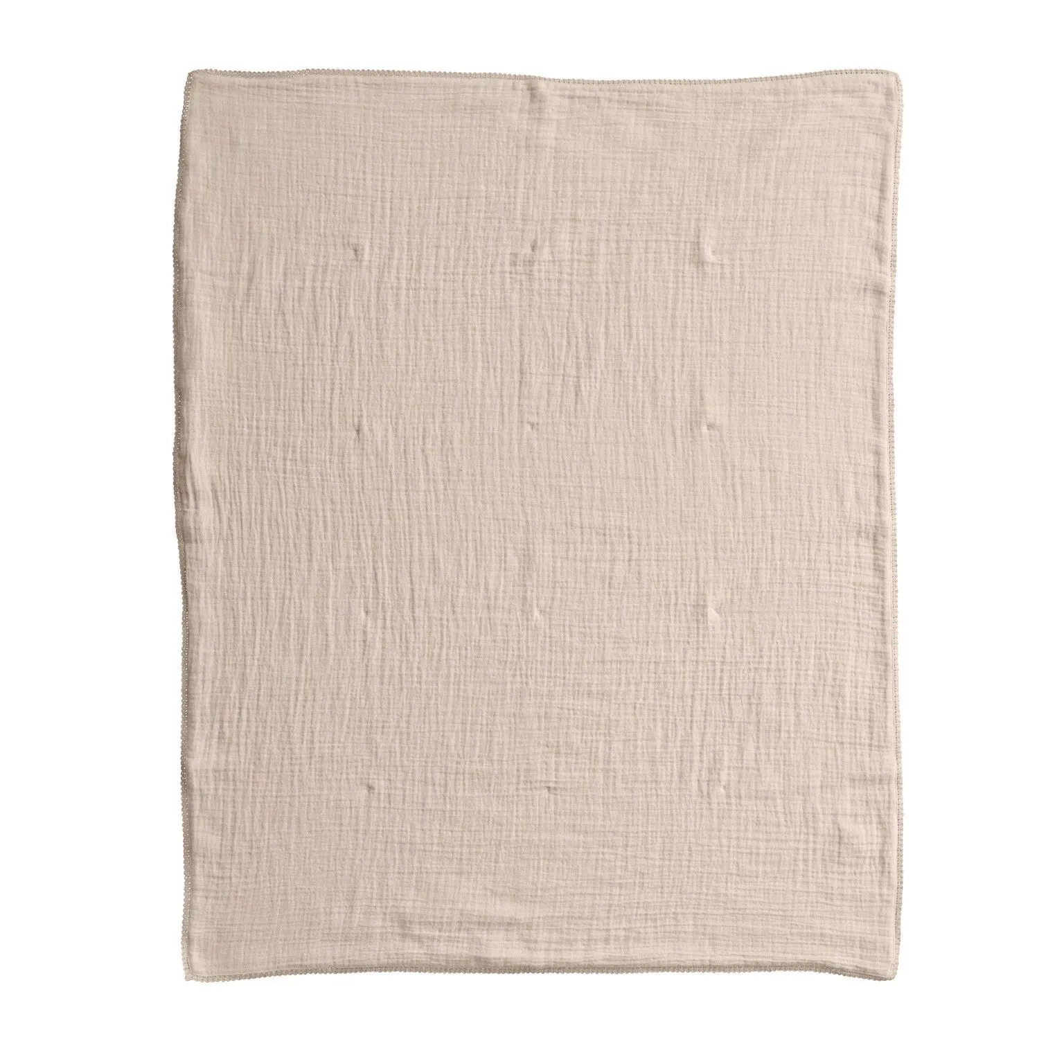 Creative Co-Op Cotton Double Cloth Baby Blanket w/ Trim in Bag - Peach