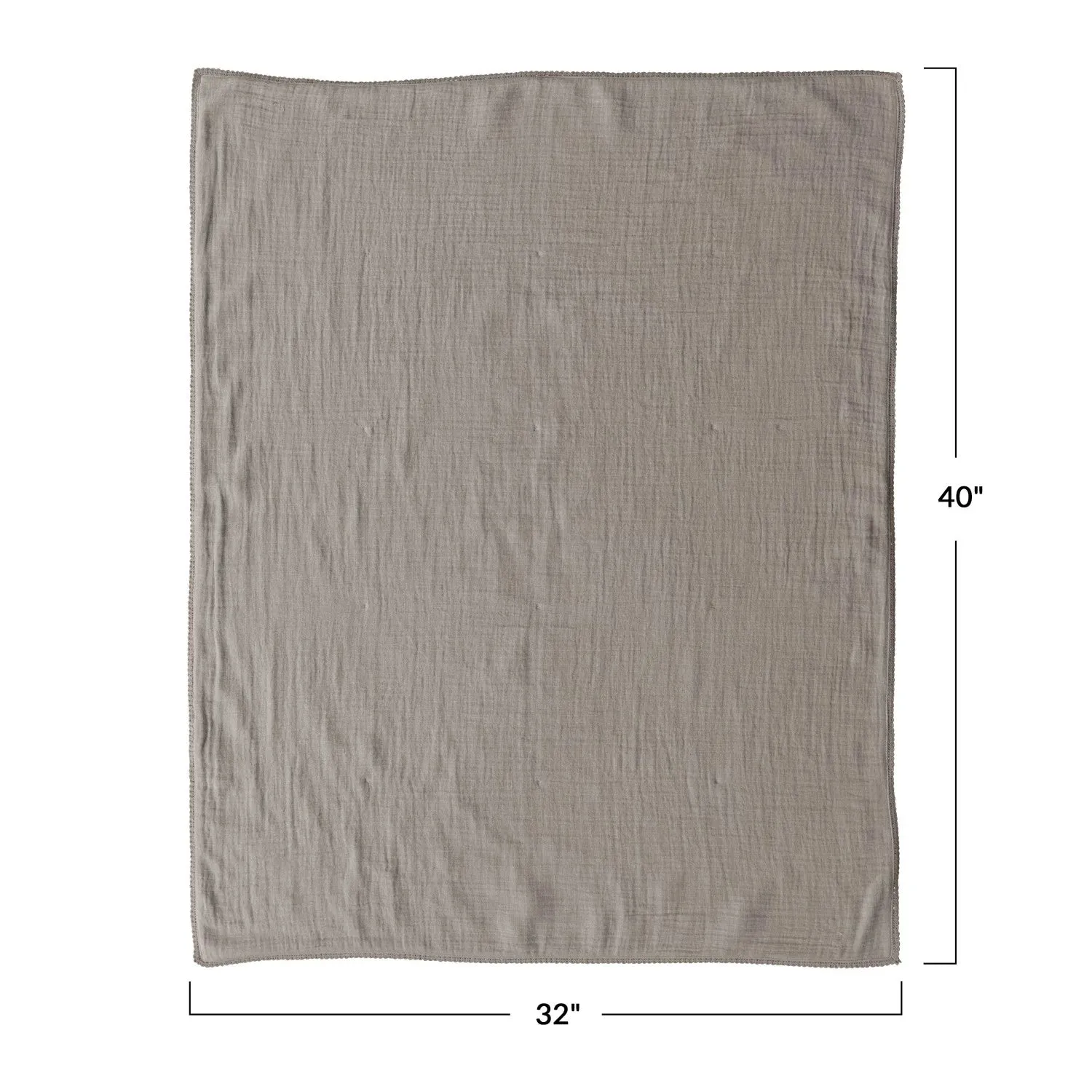 Creative Co-Op Cotton Double Cloth Baby Blanket w/ Trim in Bag - Taupe