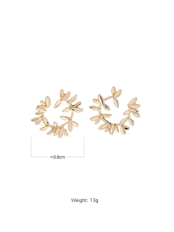 Creative Gold Garland Pattern Earstud