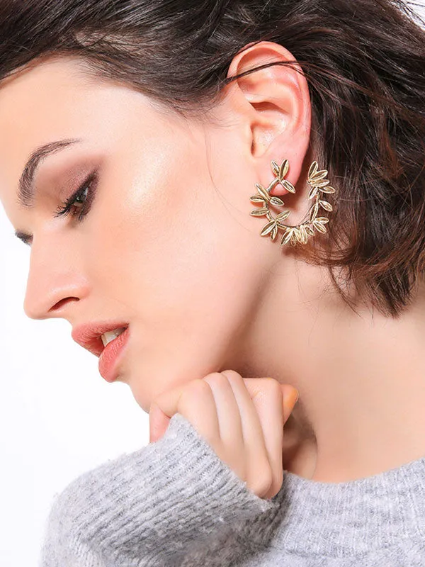Creative Gold Garland Pattern Earstud