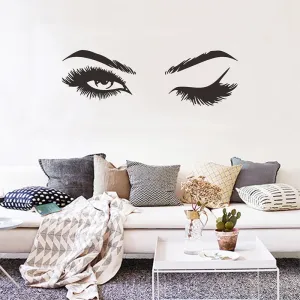 Creative Pretty eyelashes Wall decal Girl room wallpaper Mural