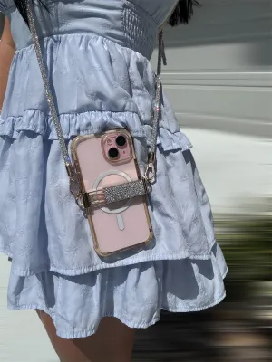 Crystal phone strap with holder