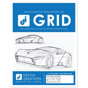 Design Ideation Grid Paper. BLUE Grid. Premium Grid Paper. (8.5" x 11") 25 Sheet Pack. LP-GRID-V3-BL-25