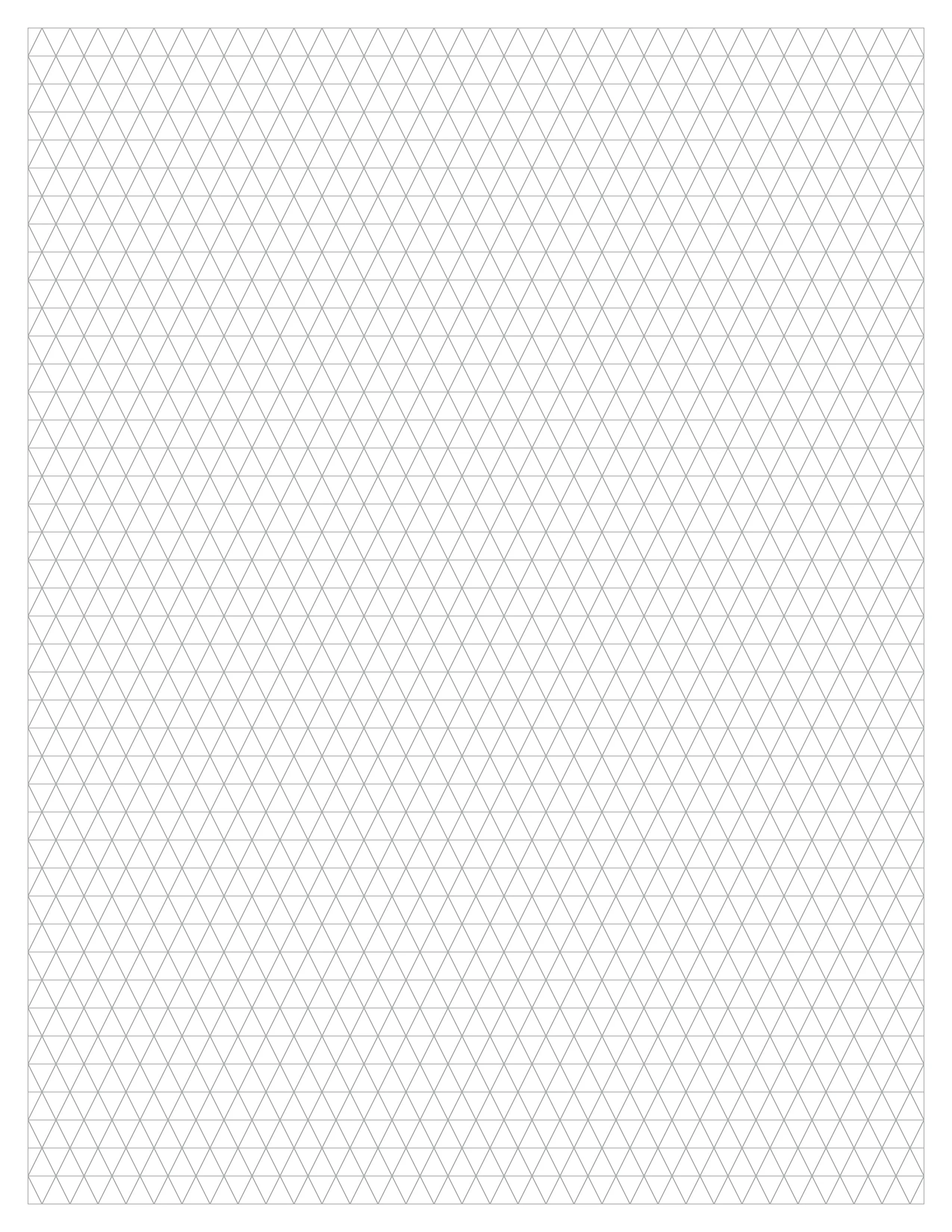 Design Ideation Grid Paper. GREY Grid. Premium Grid Paper. Creative Project.  (8.5" x 11") Horizontal Isometric Grid. LP-GRID-CP-GR