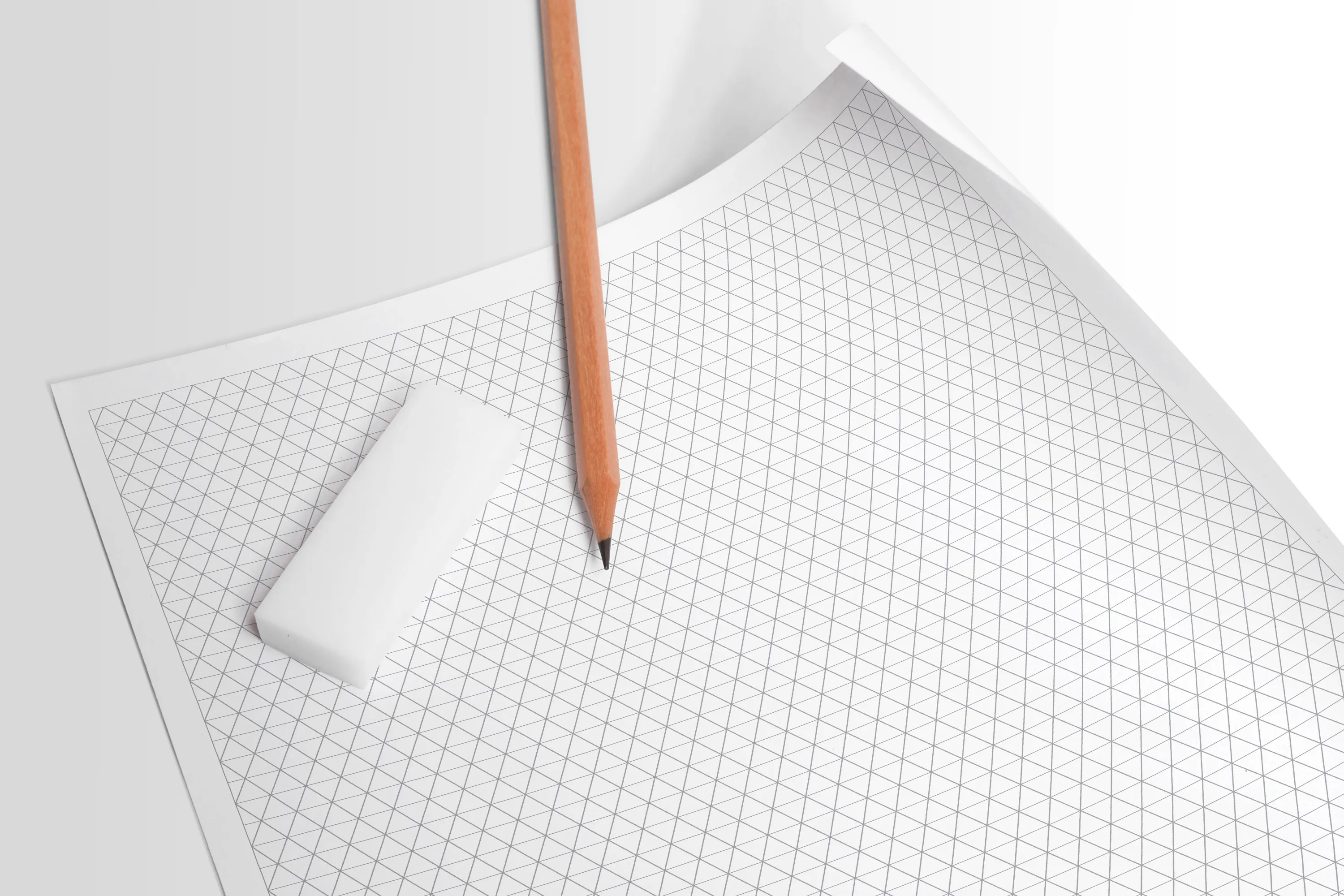Design Ideation Grid Paper. GREY Grid. Premium Grid Paper. Creative Project.  (8.5" x 11") Horizontal Isometric Grid. LP-GRID-CP-GR