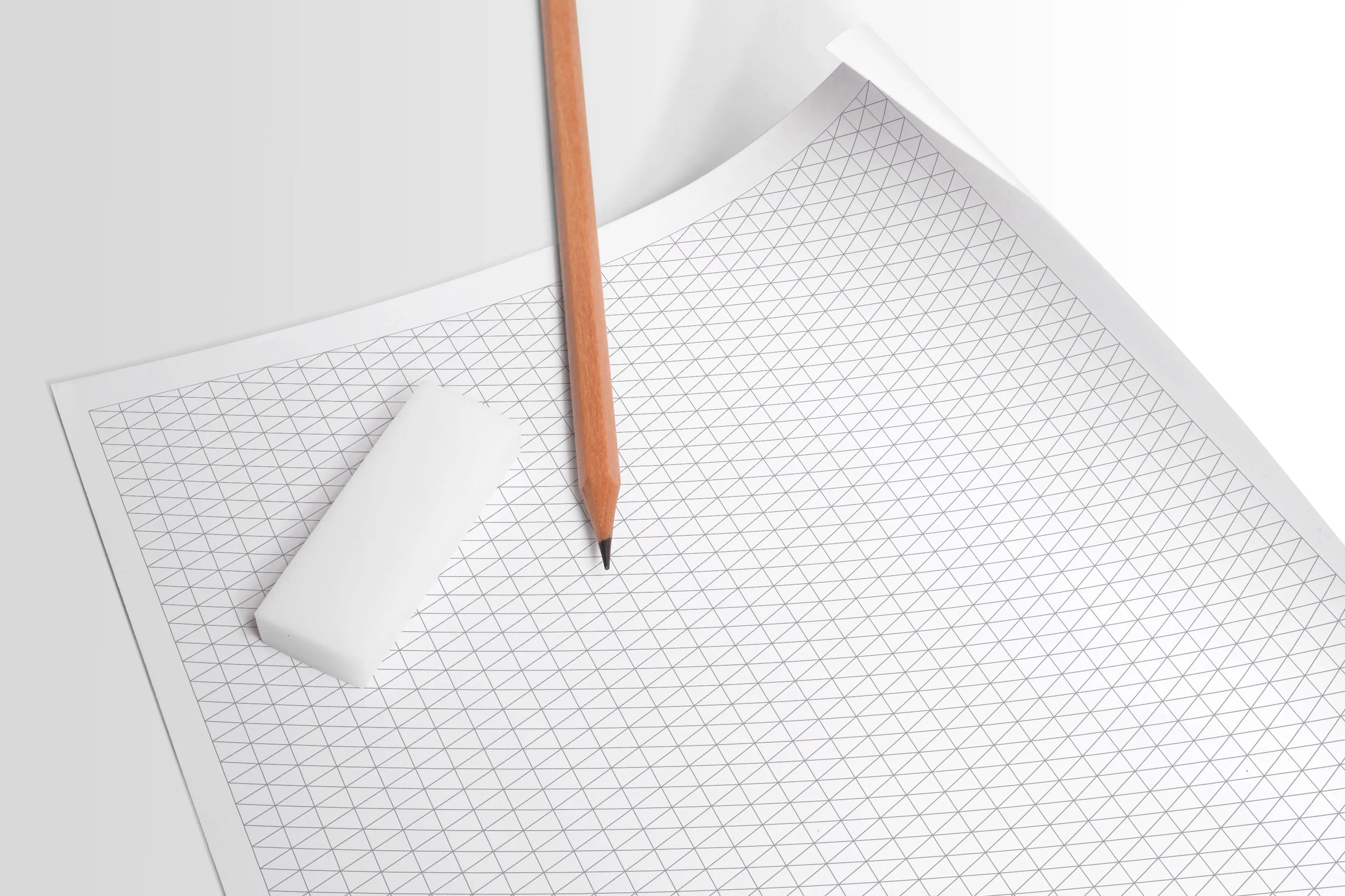 Design Ideation Grid Paper. Vertical Isometric Grid. Premium Grid Paper. (8.5" x 11") 25 Sheet Pack. LP-GRID-CP-25