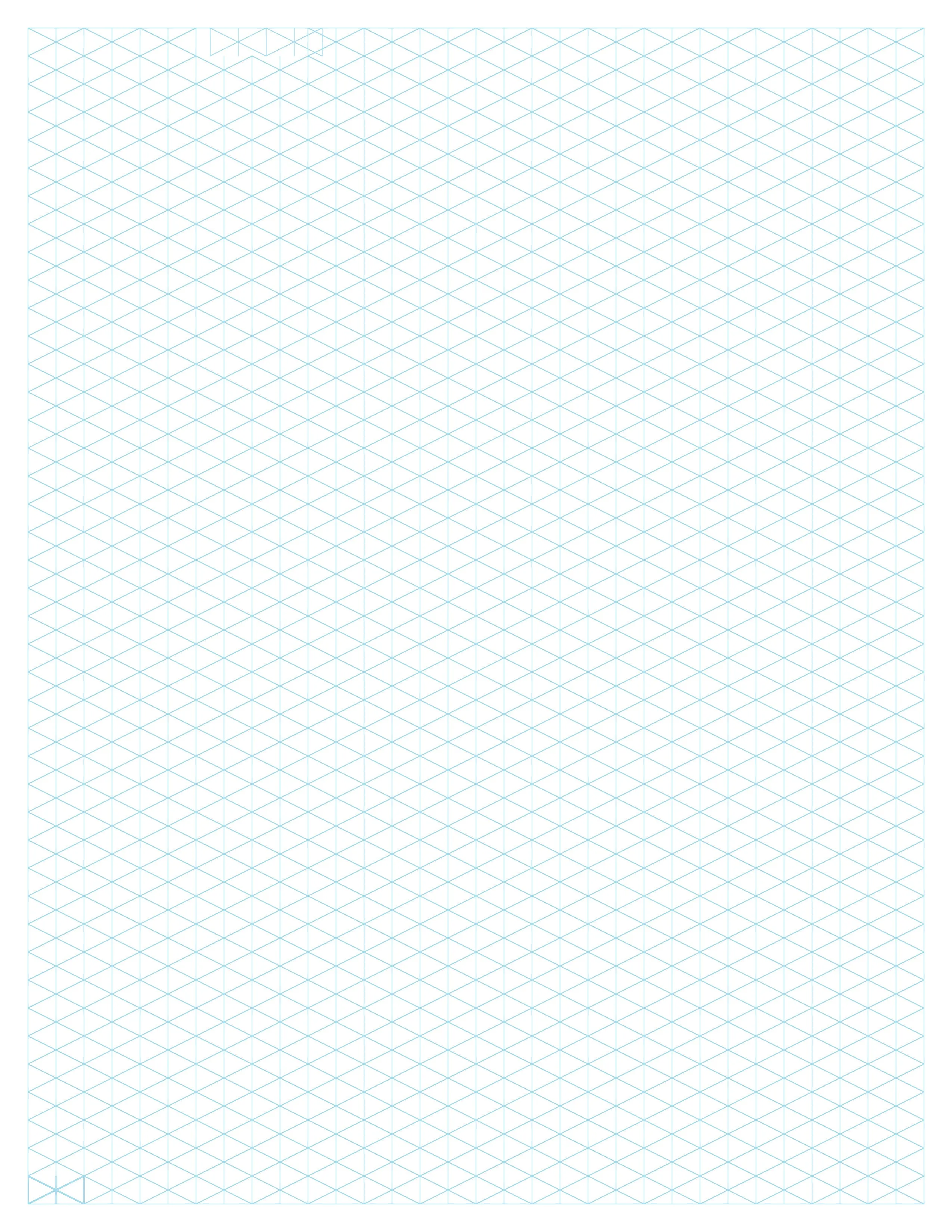Design Ideation Grid Paper. Vertical Isometric Grid. Premium Grid Paper. (8.5" x 11") 25 Sheet Pack. LP-GRID-CP-25