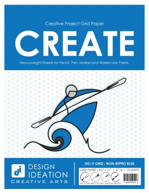 Design Ideation Grid Paper. Vertical Isometric Grid. Premium Grid Paper. (8.5" x 11") 25 Sheet Pack. LP-GRID-CP-25