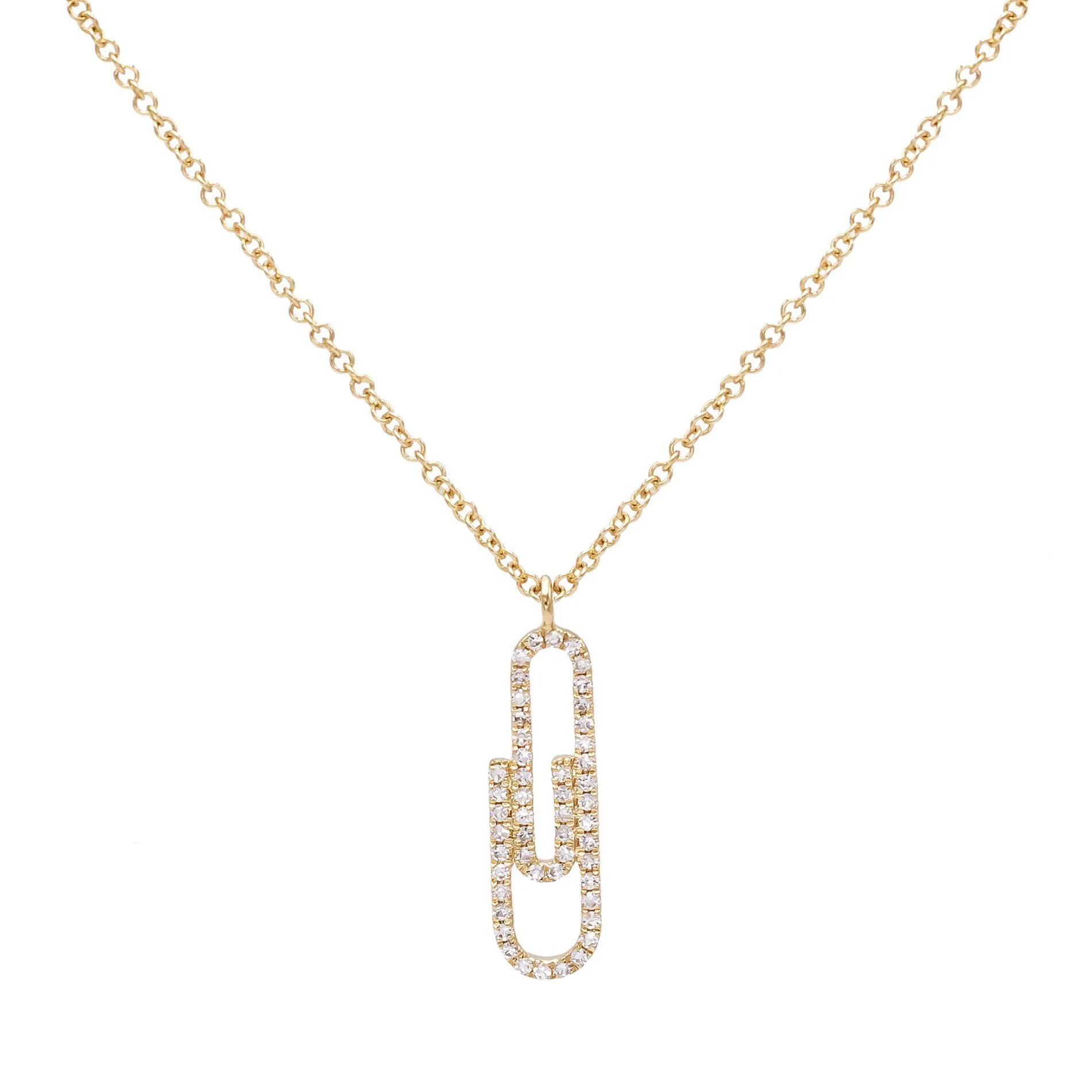 Diamond Clip Necklace 14K