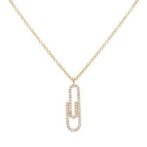Diamond Clip Necklace 14K