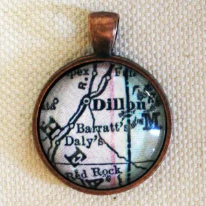Dillon Montana Vintage Map Pendant