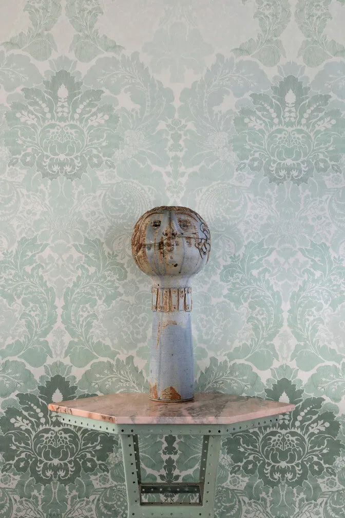 disappearing damask superwide wallpaper panel