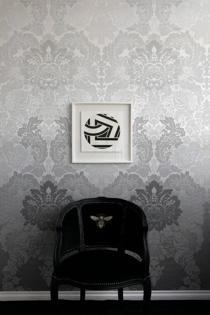 disappearing damask superwide wallpaper panel