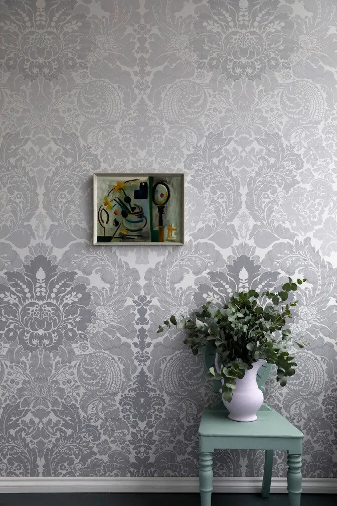disappearing damask superwide wallpaper panel