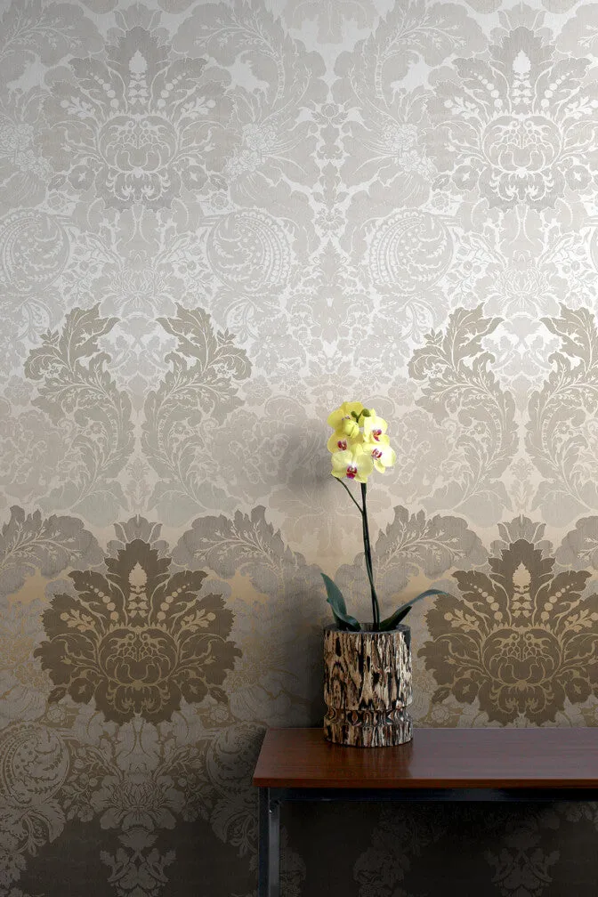disappearing damask superwide wallpaper panel