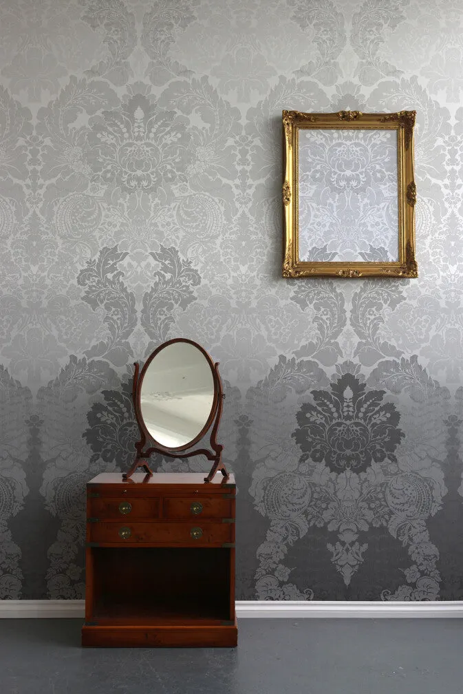 disappearing damask superwide wallpaper panel
