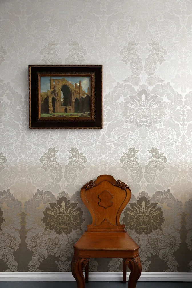 disappearing damask superwide wallpaper panel
