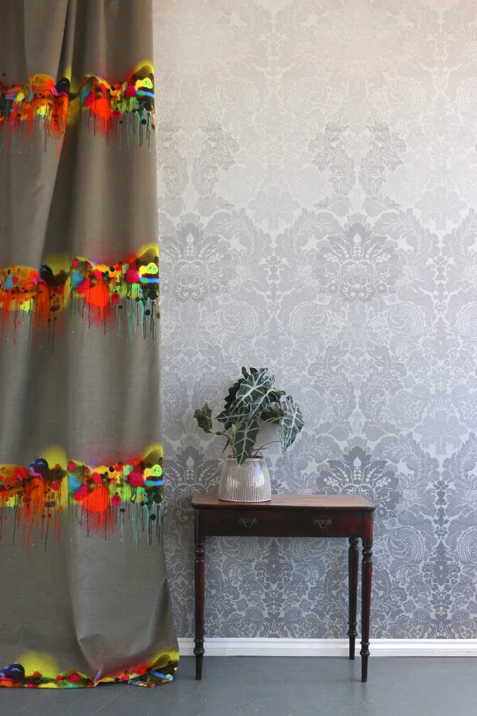 disappearing damask superwide wallpaper panel