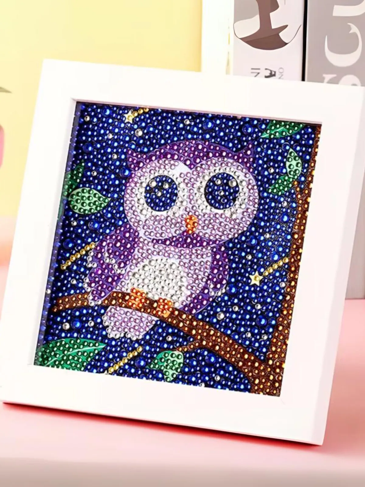 DIY Sparkling Owl Diamond Art Dots Painting Kit