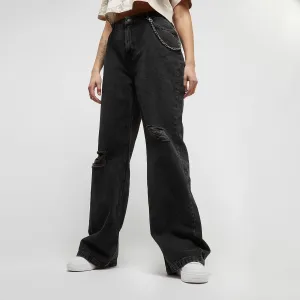 Dámske džínsy Karl Kani KK OG Extra Wide Five Pocket Denim vintage black čierne
