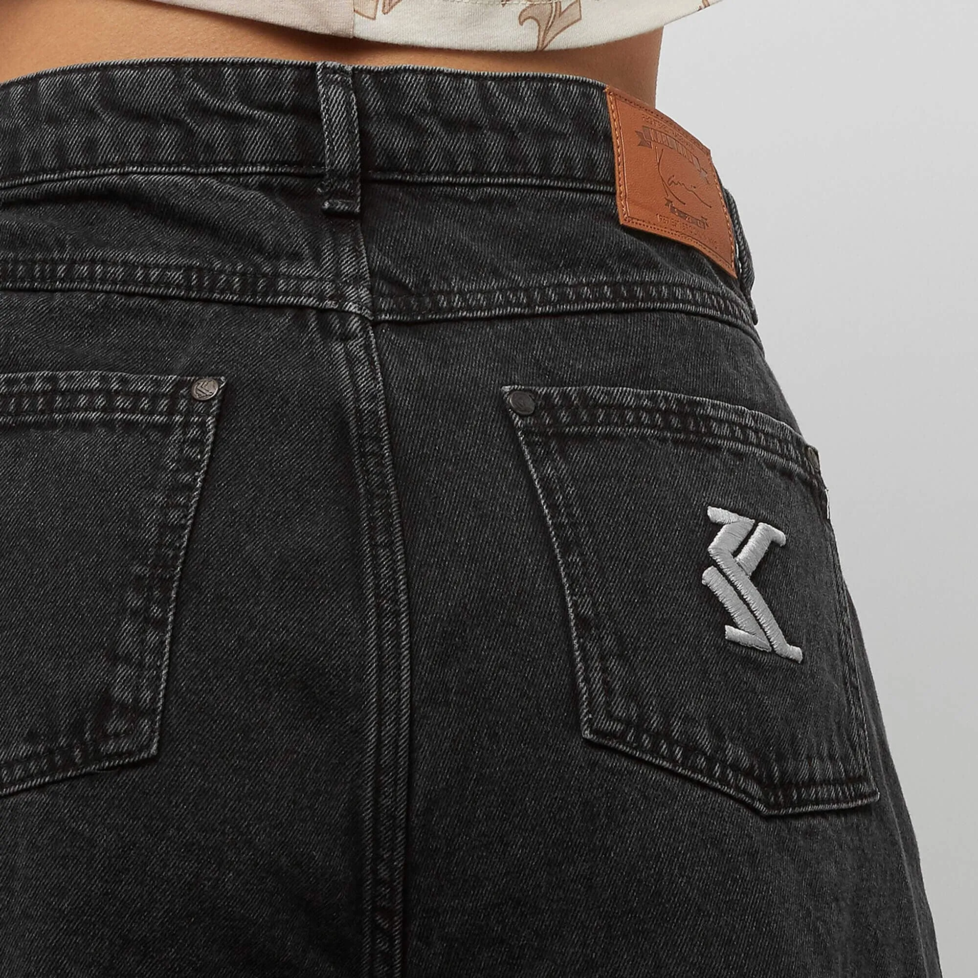 Dámske džínsy Karl Kani KK OG Extra Wide Five Pocket Denim vintage black čierne