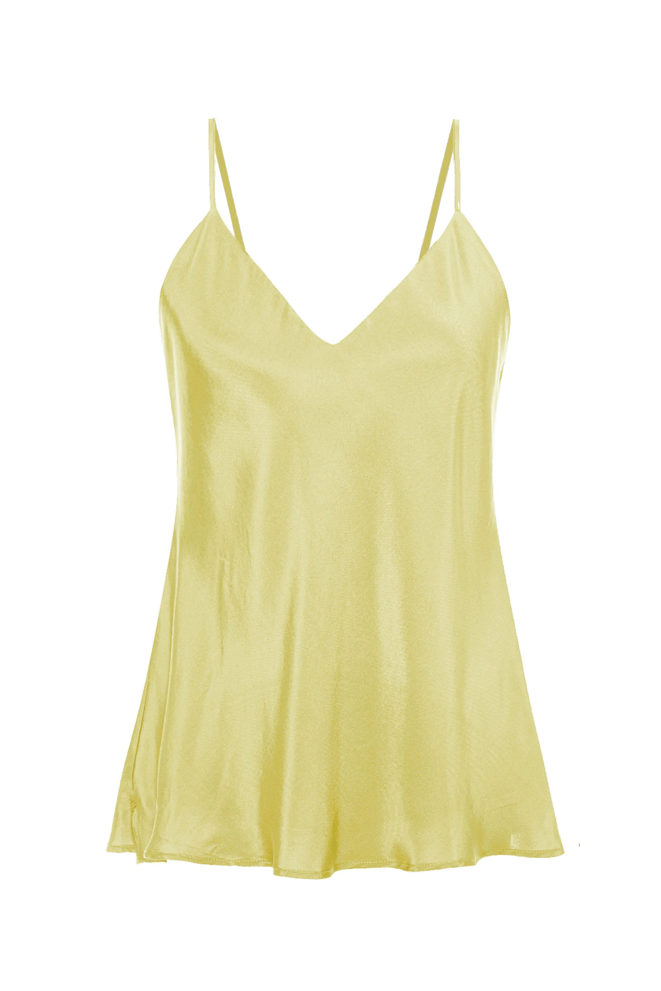 Double Silk Solid Cami Acid Yellow