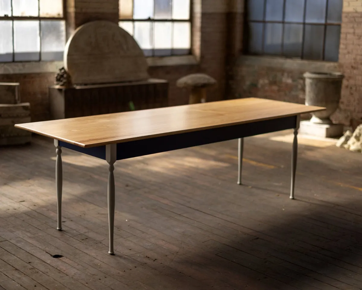 Down in the Holler Wood Dining Table | Almost Traditional Pine Farm table with Turned Legs