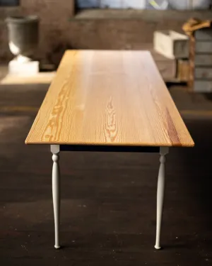 Down in the Holler Wood Dining Table | Almost Traditional Pine Farm table with Turned Legs