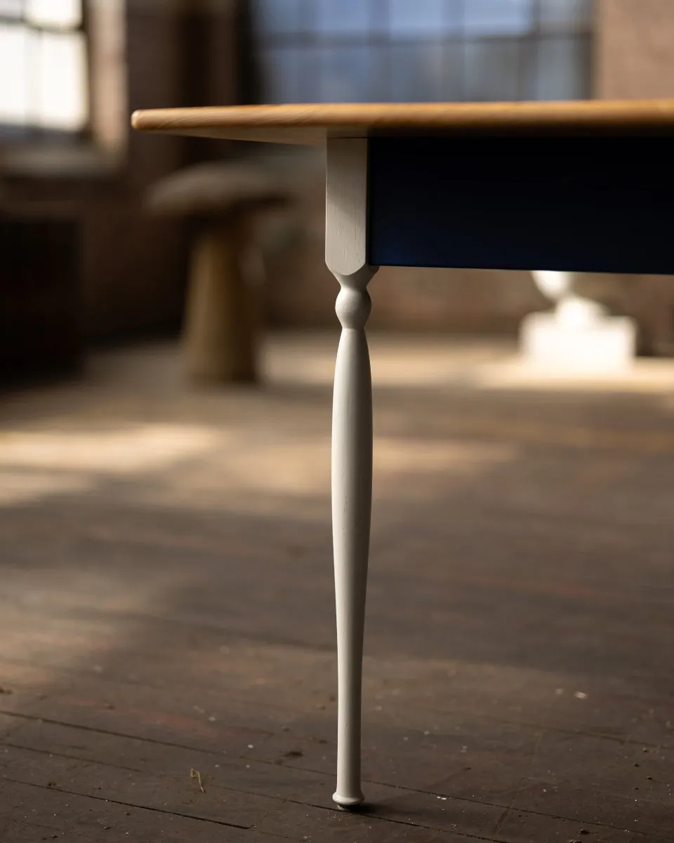 Down in the Holler Wood Dining Table | Almost Traditional Pine Farm table with Turned Legs