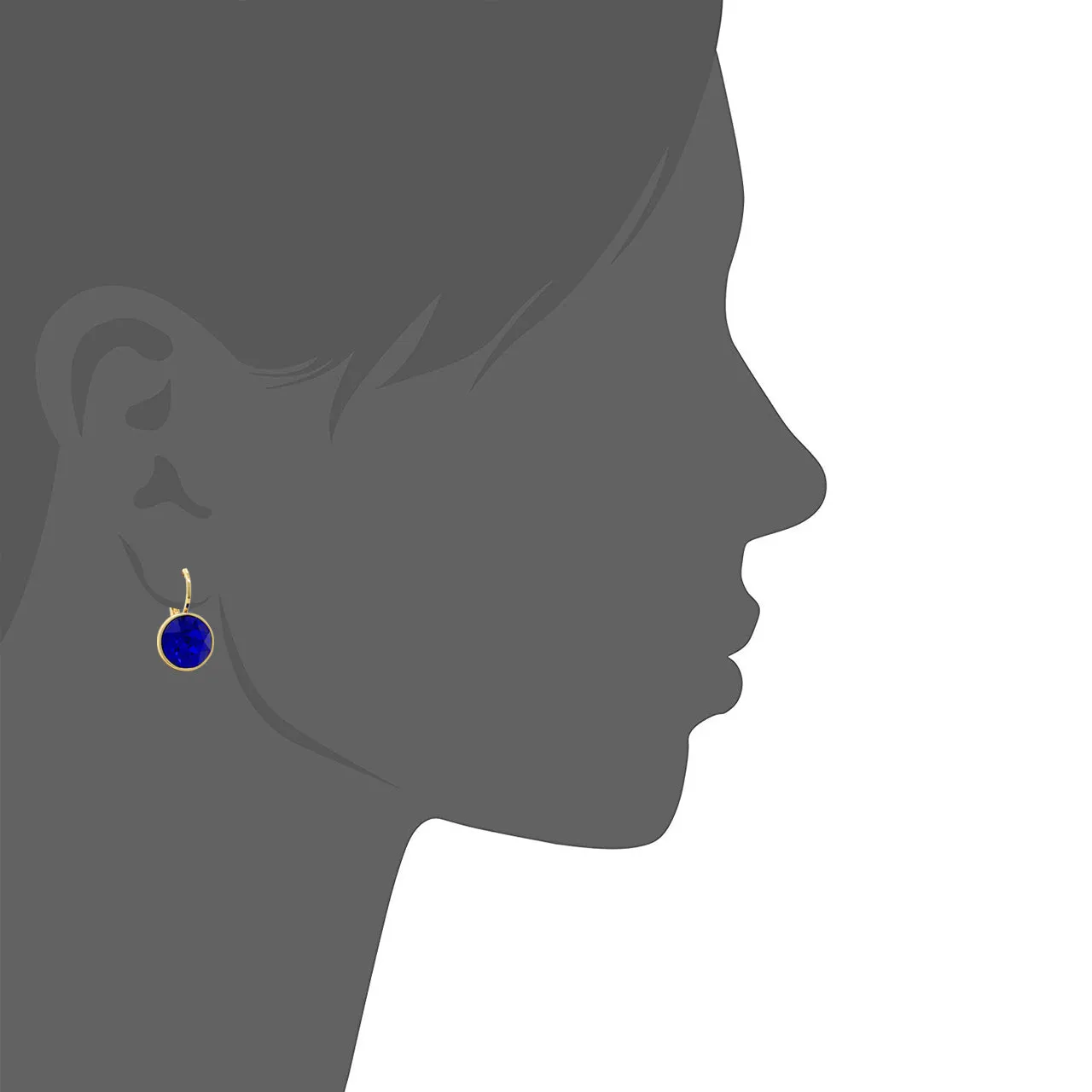 Drop Earrings with Blue Crystals Gold Plated