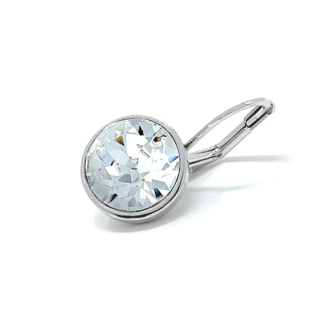 Drop Earrings with Clear Crystals Rhodium Plated