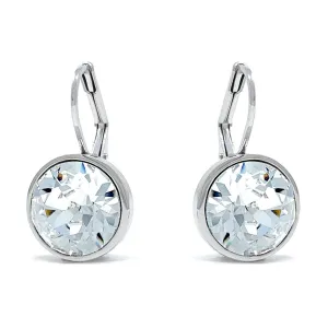 Drop Earrings with Clear Crystals Rhodium Plated