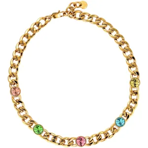 Dyrberg Kern Angelina Gold Chunky Curb Chain Necklace - Pastel