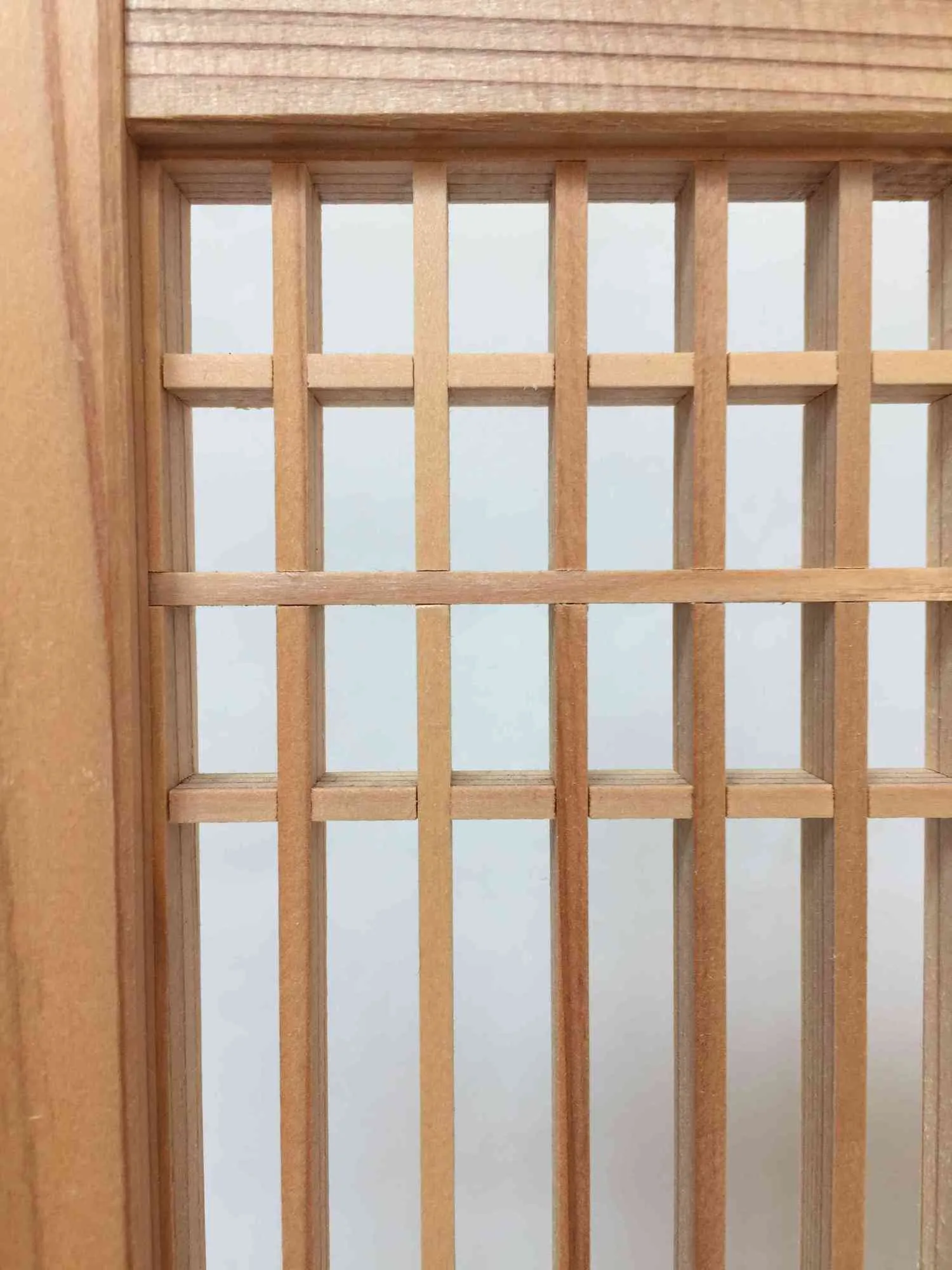 Edo Kumiko corner shelf - Grid pattern - Japanese cedar