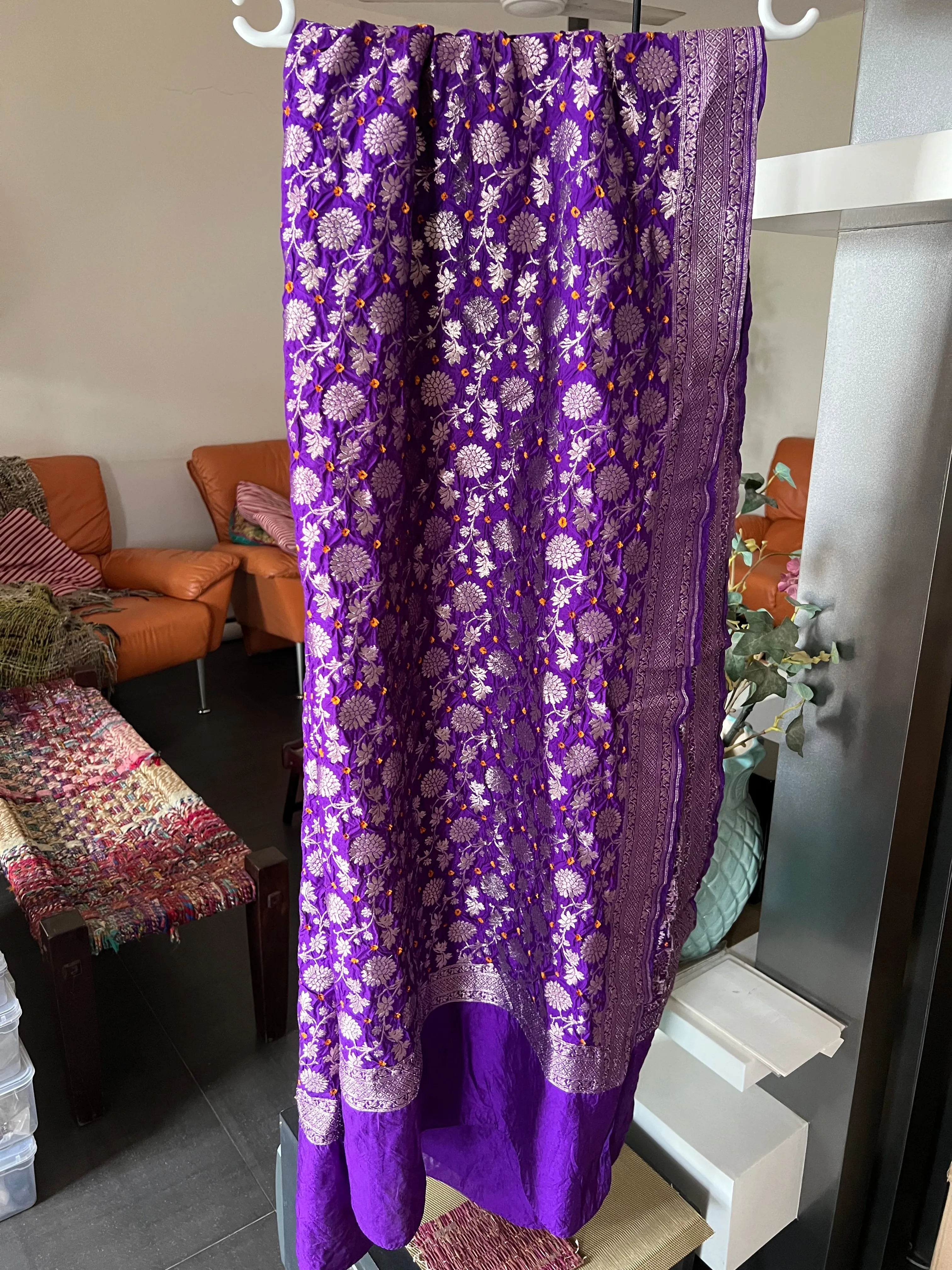 Elegant Purple Pure Silk Dupatta - Luxurious Drapes for Every Occasion