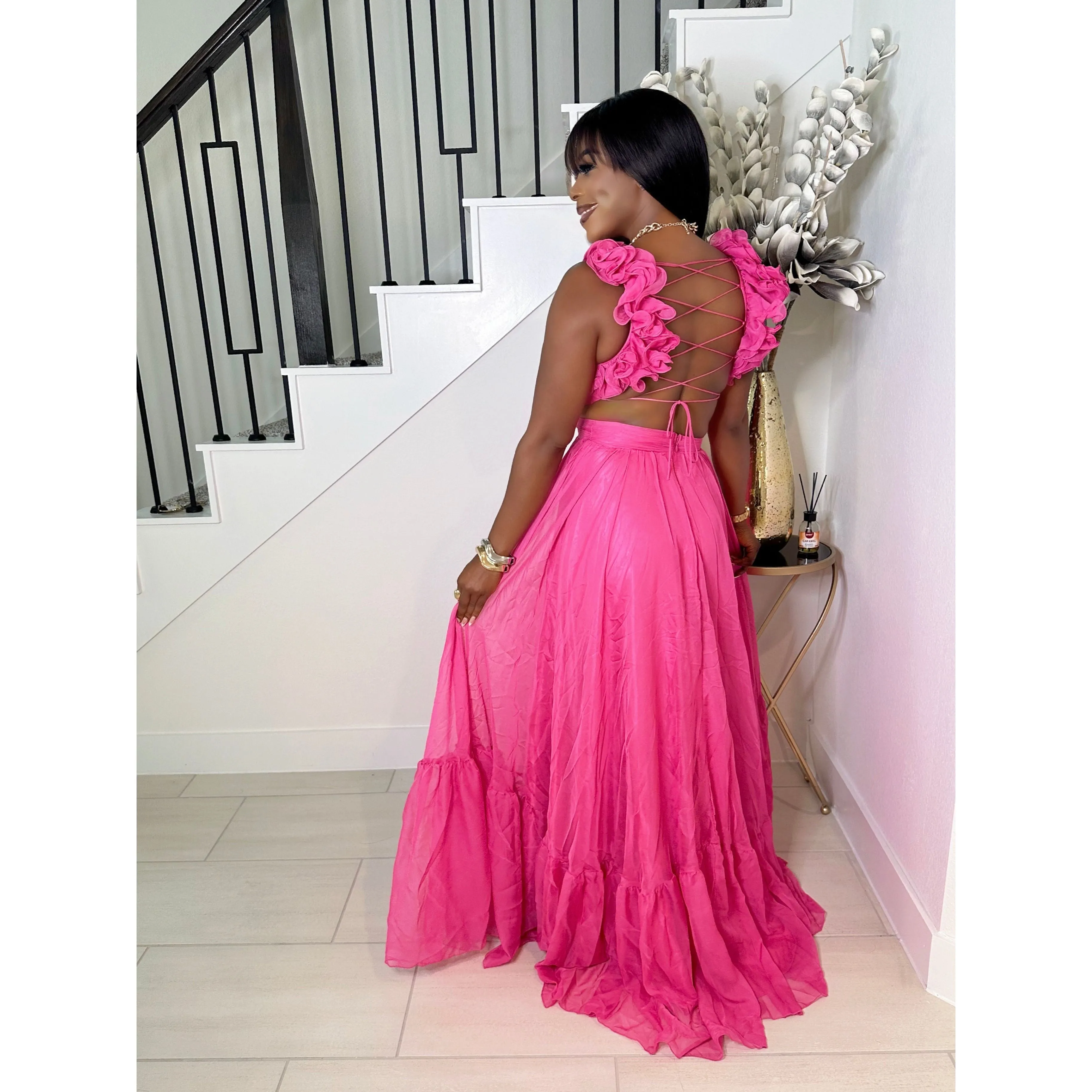 ELEGANT TASTE MAXI DRESS (FUCHSIA)