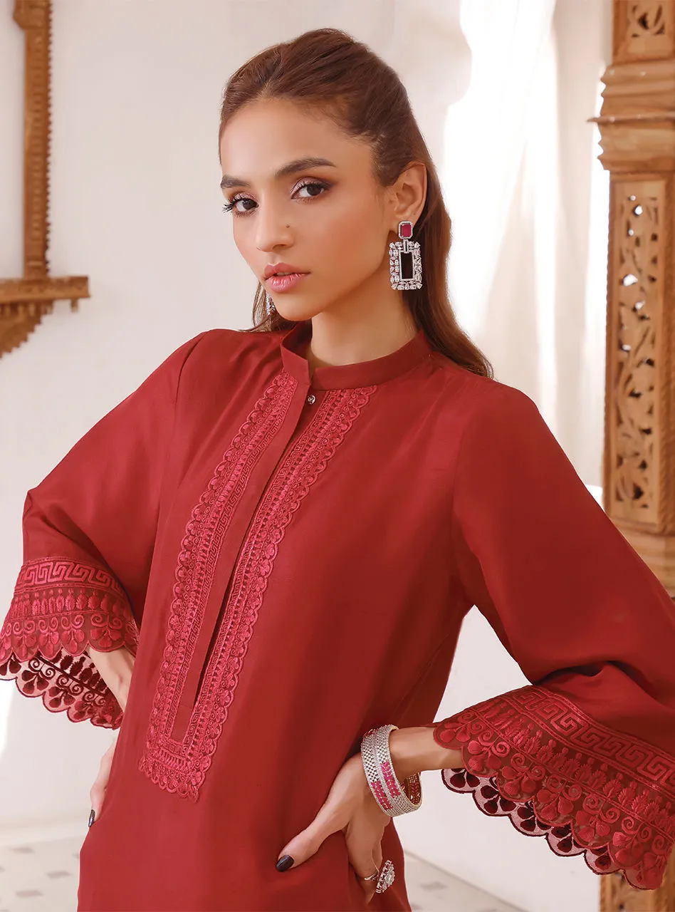 Embroidered Salwar Kameez Pakistani Red Dress for Eid