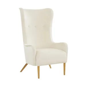 ETHAN CREAM VELVET TALL CHAIR