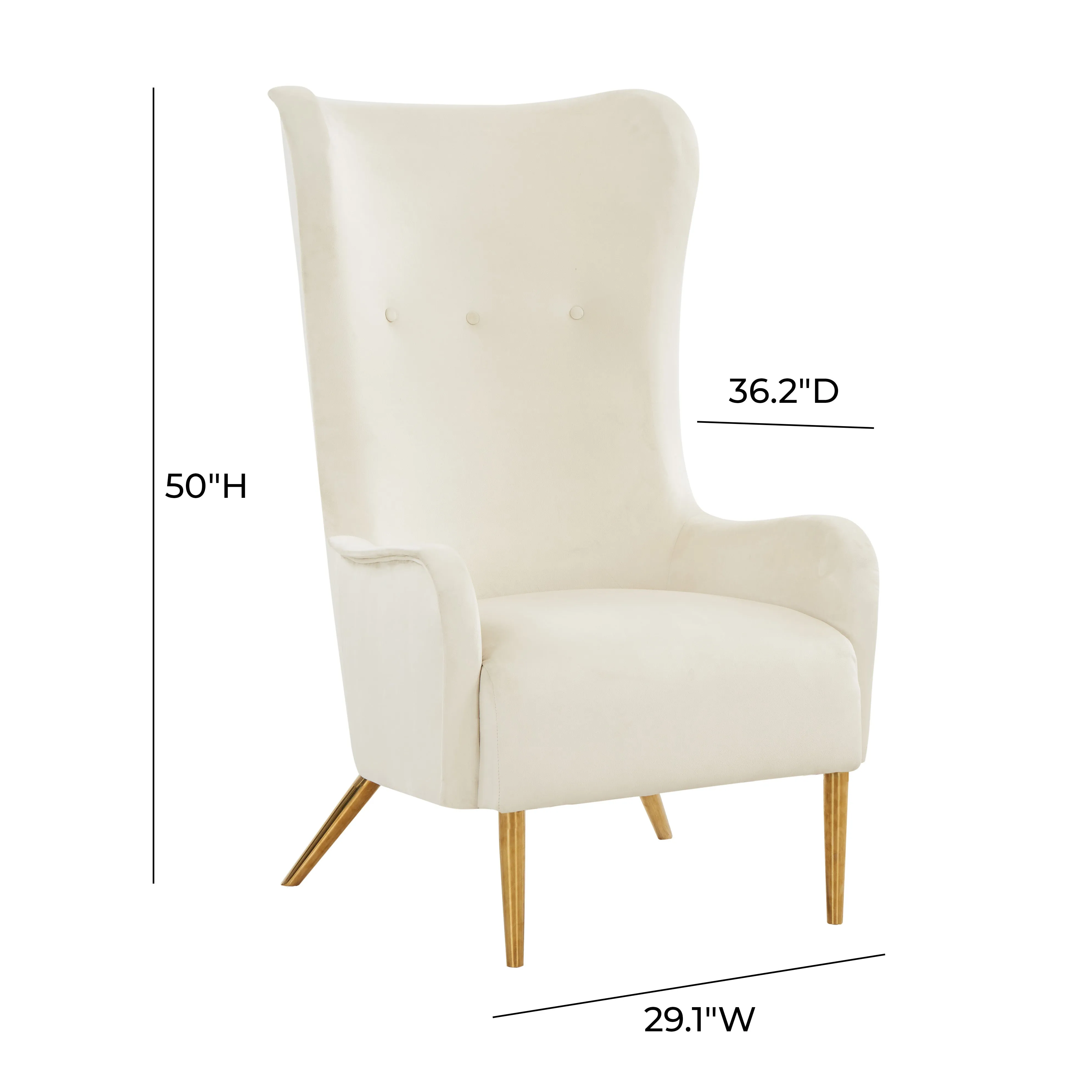 ETHAN CREAM VELVET TALL CHAIR