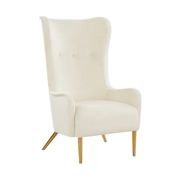 ETHAN CREAM VELVET TALL CHAIR