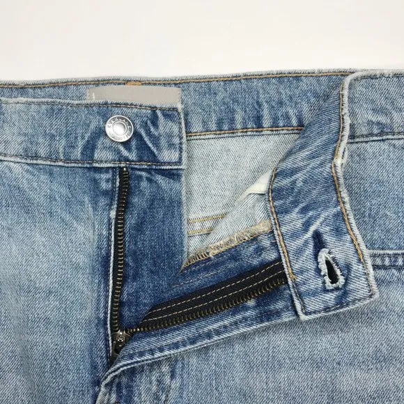 Everlane Denim Reconstructed Skirt 31 Vintage Light Blue Jean Raw Hem Cotton NWT