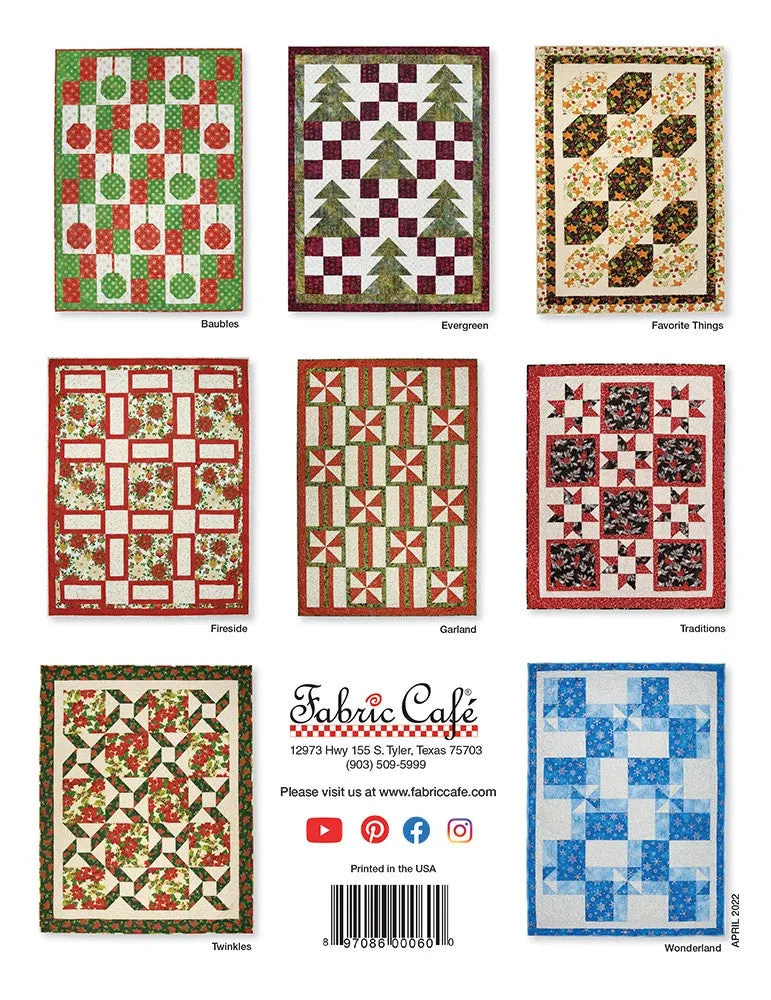Fabric Cafe Quilt Pattern Book "Make it Christmas" with 3 yard quilts