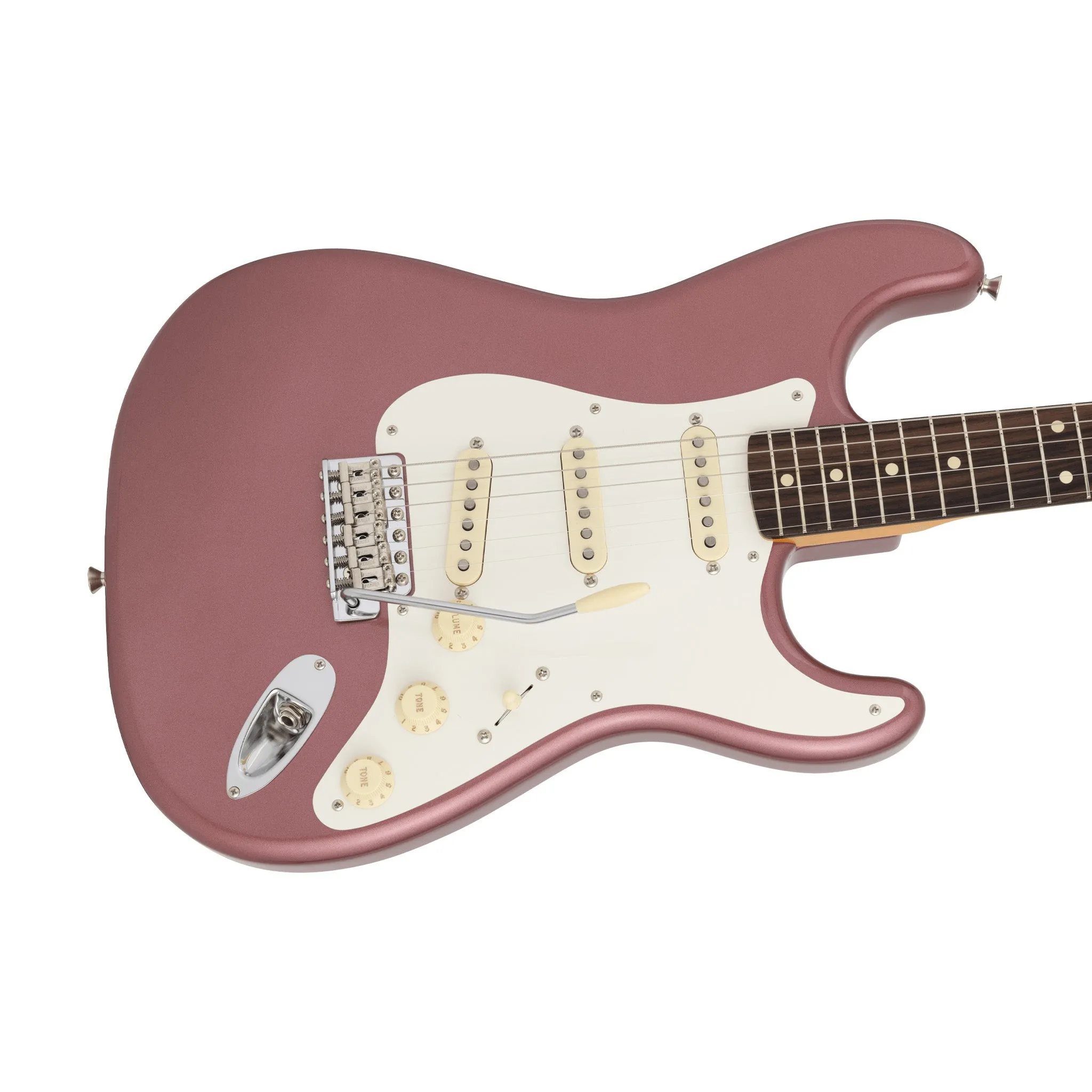 Fender Japan CHAR Stratocaster Electric Guitar, RW FB, Burgundy Mist Metallic