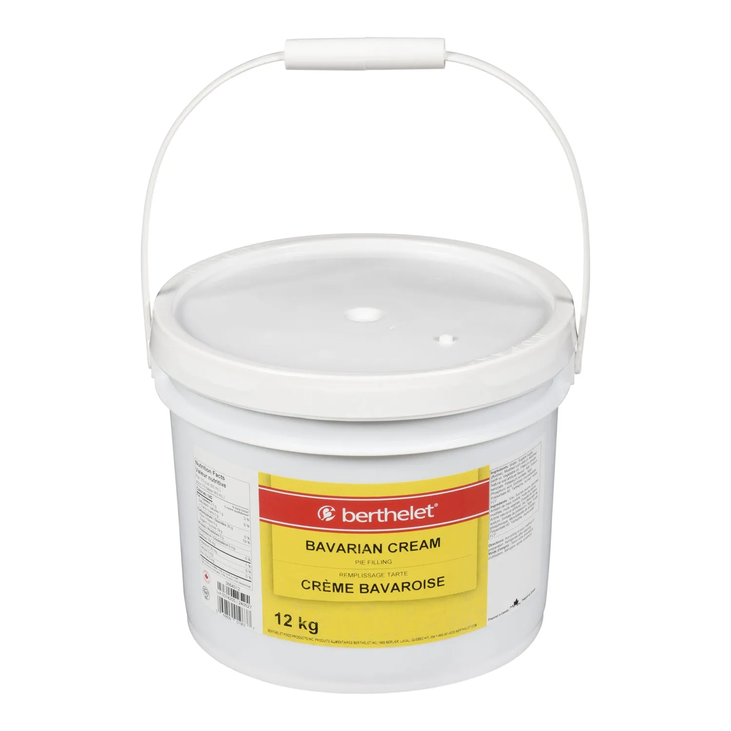 Filling Pie Bavarian Cream - 1 x 12 kg - Berthelet - Baking Mixes and Ingredients - Canadian Distribution