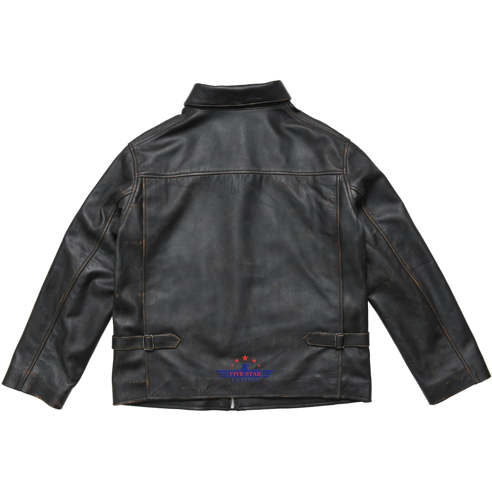 FiveStar Leather Men Adventurer Jacket Seal Distressed
