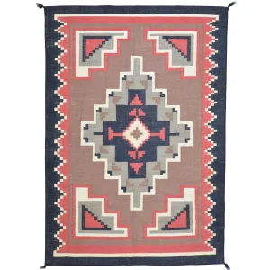Flat-Weave Southwestern Design Red Color Wool Rug (Size 5.1 X 7.2) Cwral-10968