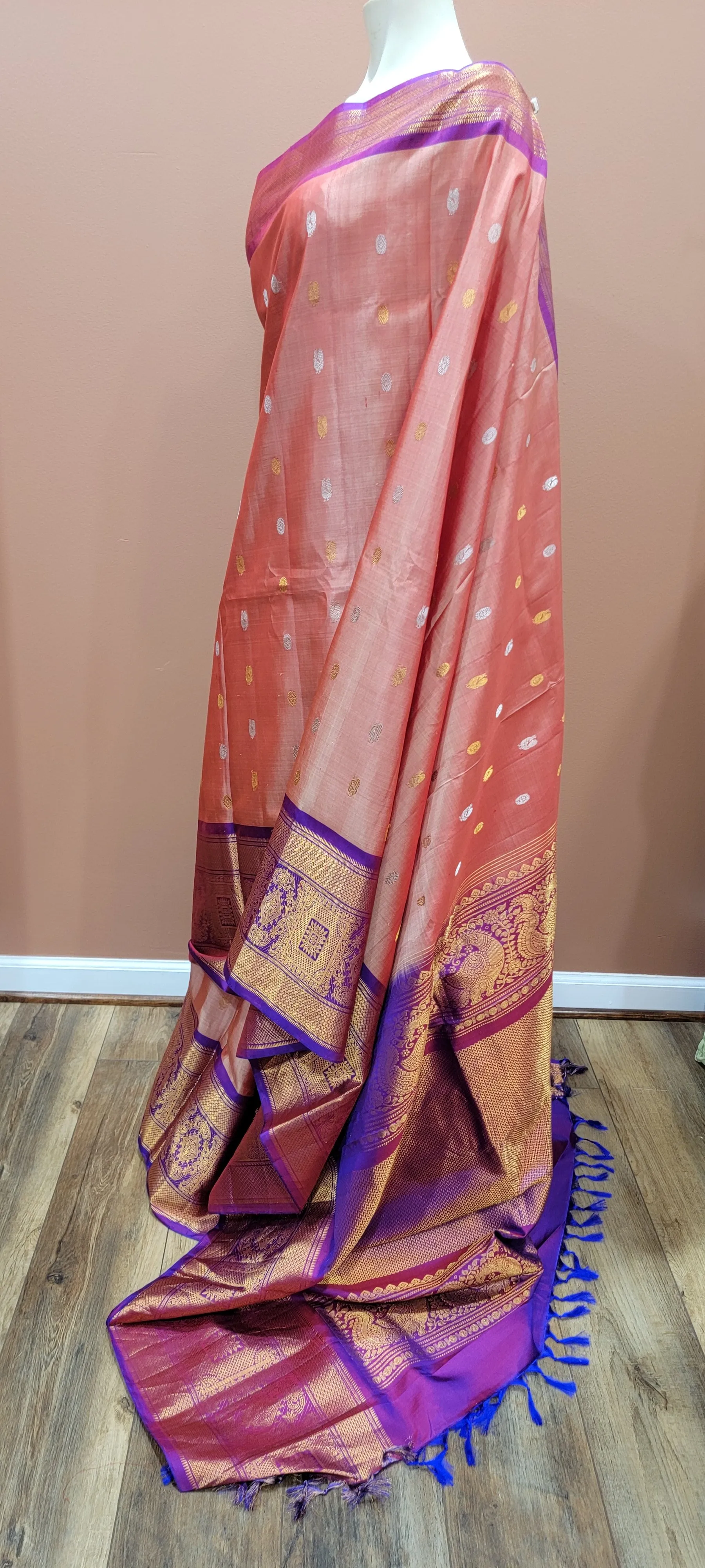 Gadwal Silk Saree w/ Kanchi border w/ Custom Blouse