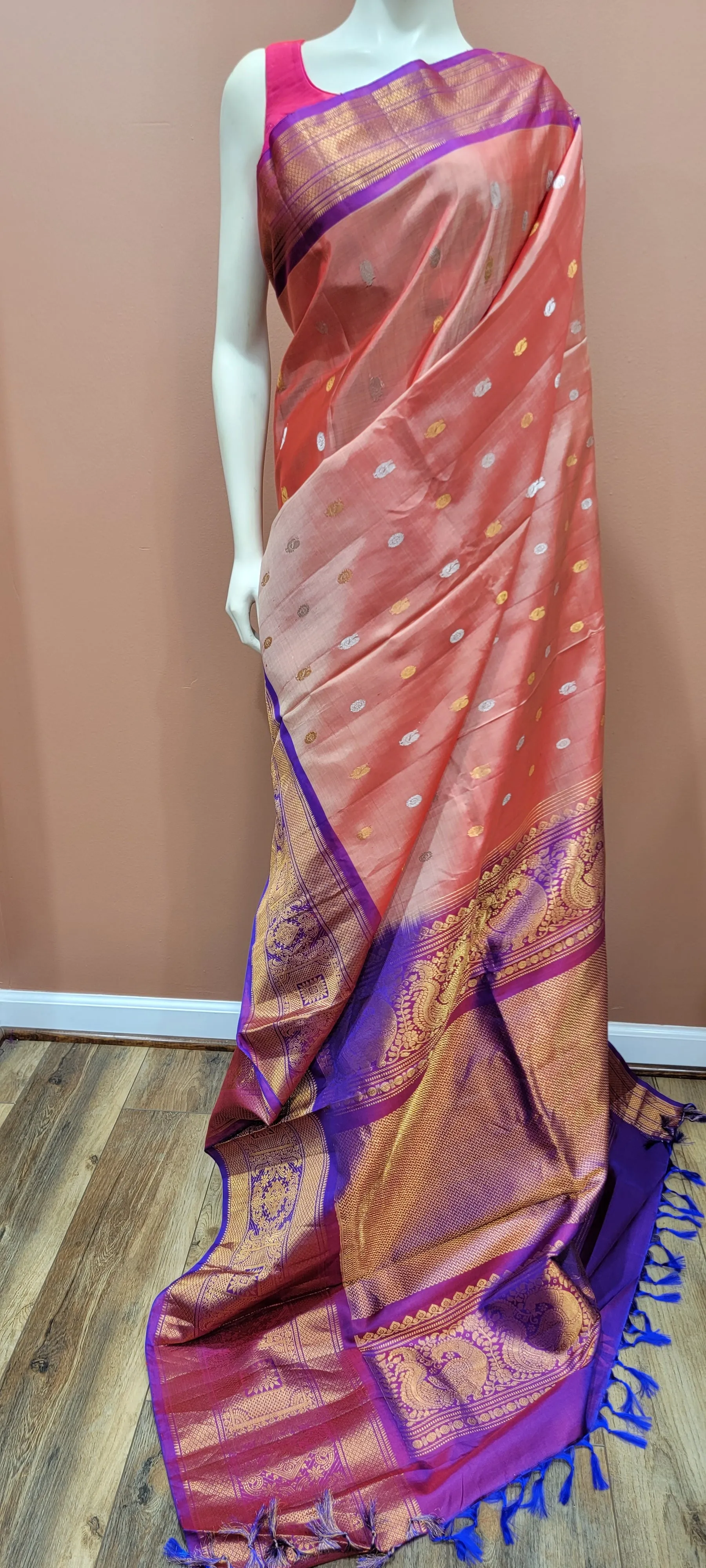 Gadwal Silk Saree w/ Kanchi border w/ Custom Blouse