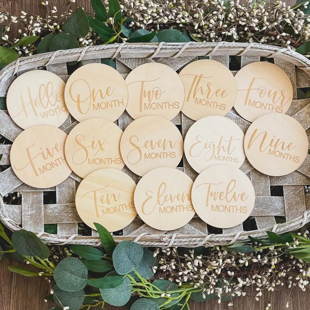 Gender Neutral Monthly Milestone Disc Set
