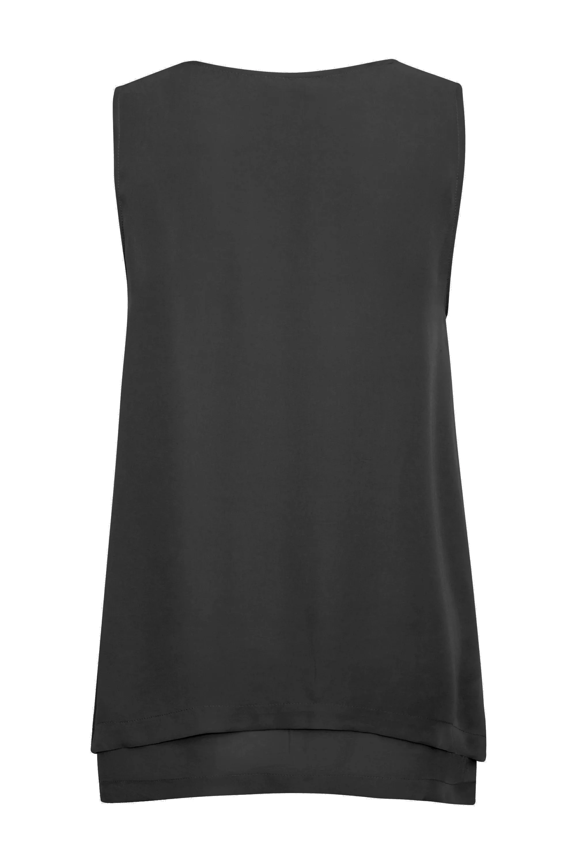 Georgette Double Tank Dark Grey